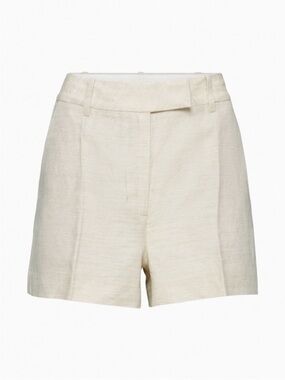 Wilfred | NWT Layover Linen 3” Shorts Size 10 Natural Ecru Aritzia